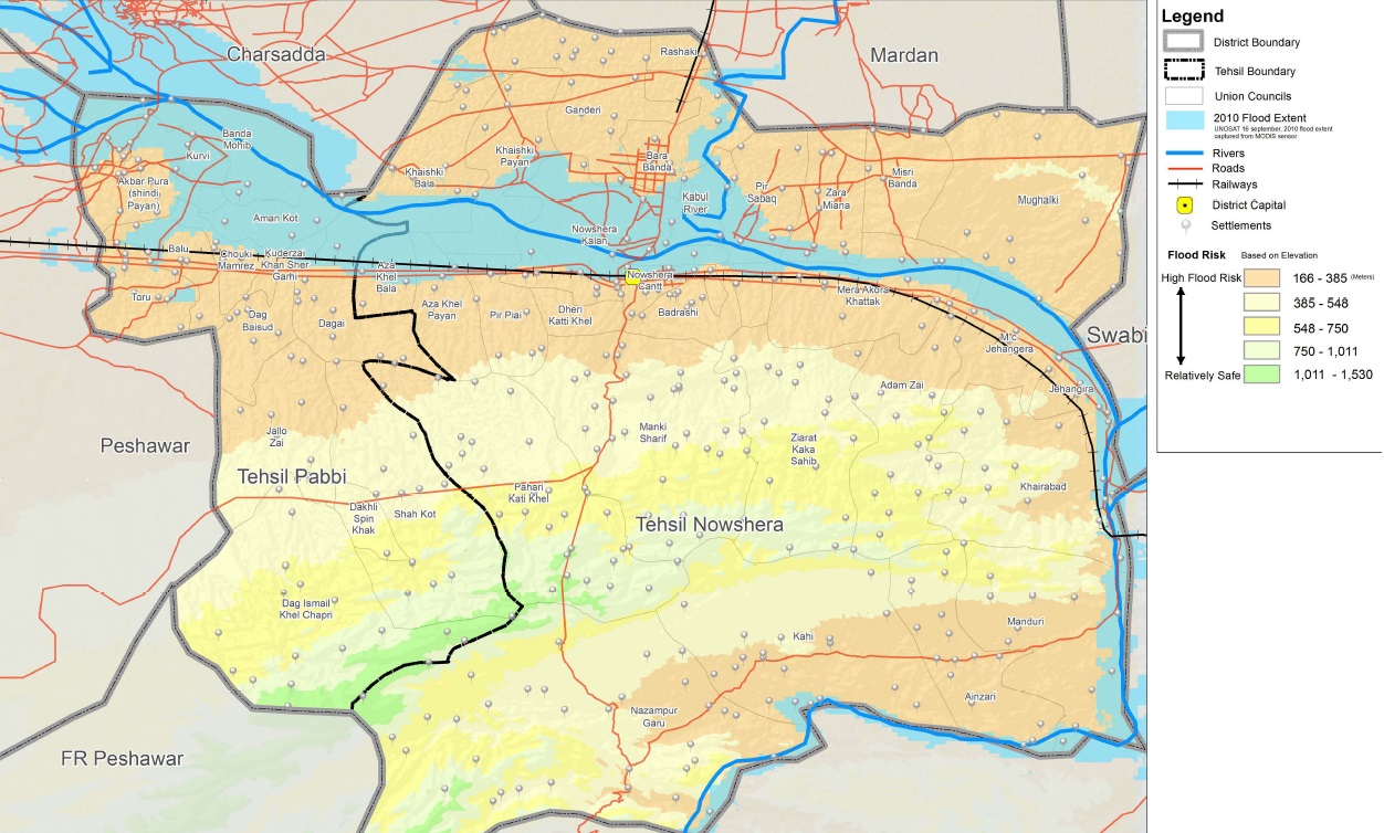 Figure 5 Flood Prone Areas in District Nowshera